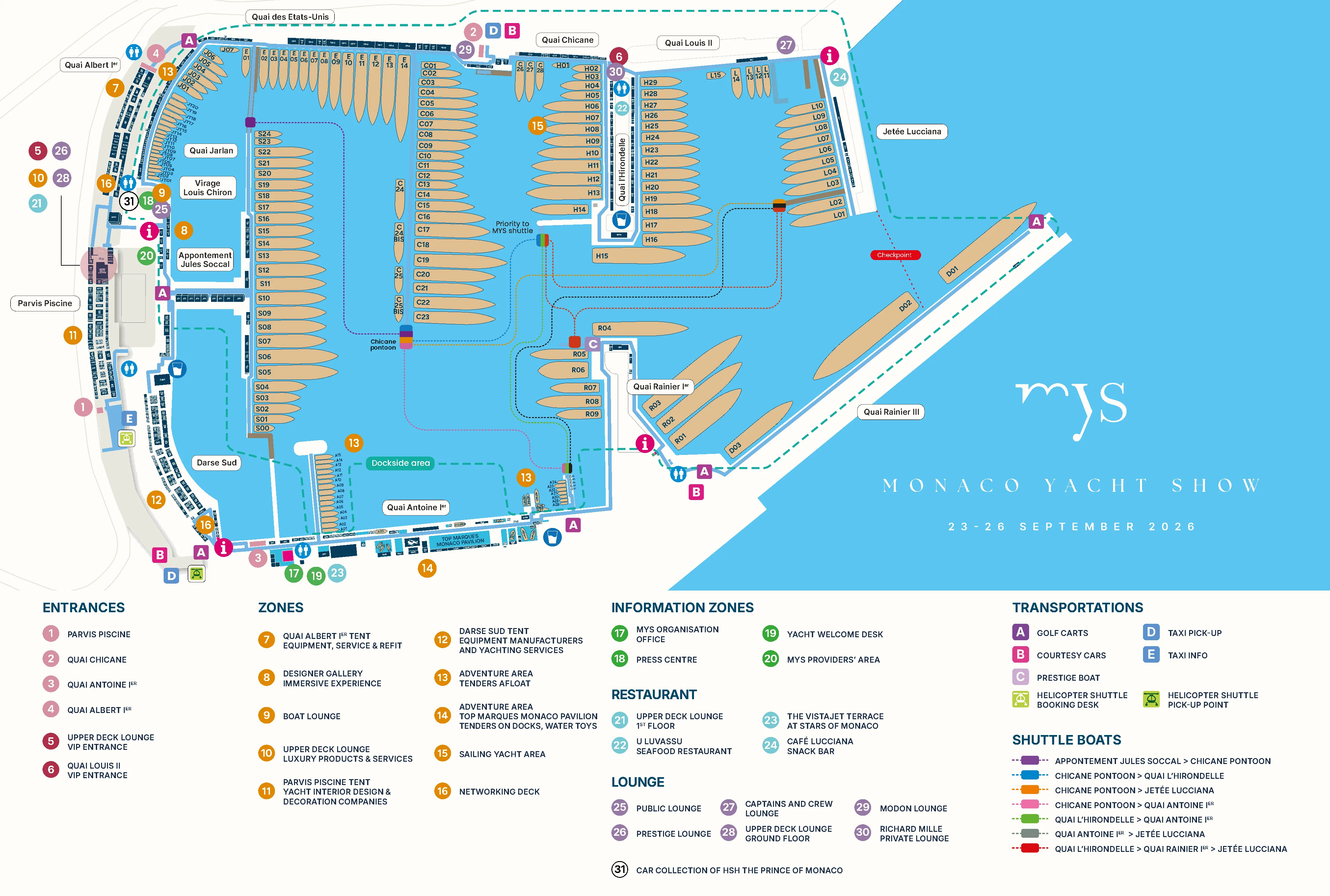 Monaco Yacht Show 2026 layout
